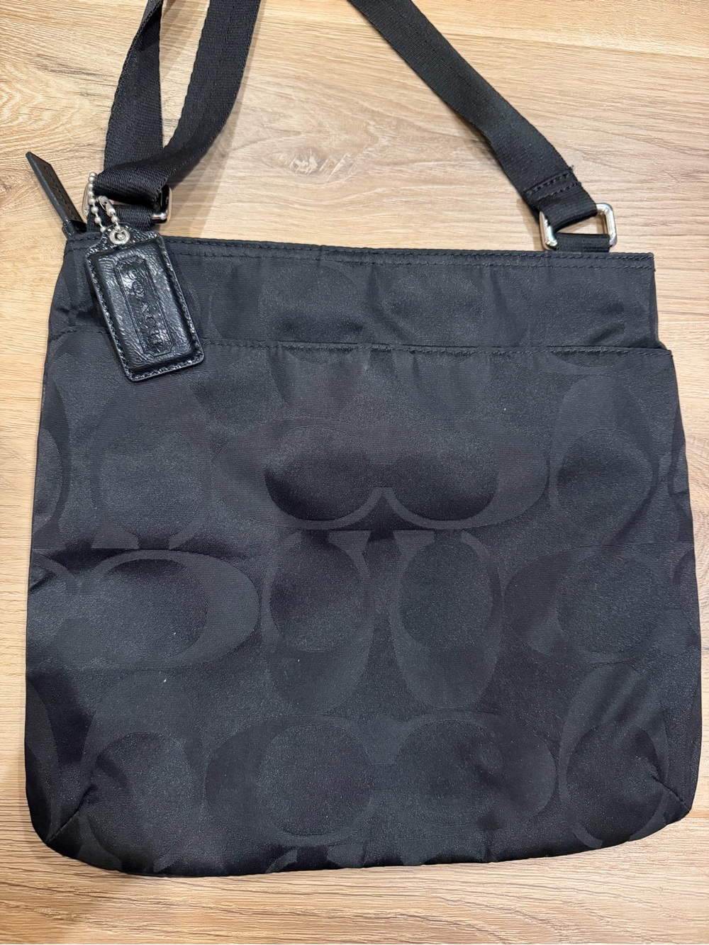 Coach Black Signature Nylon Crossbody with Leather Tag - Picture 3 of 3
